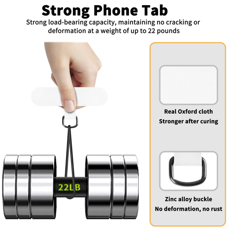 [Australia - AusPower] - Phone Tether Tab for iPhone, Cell Phone Lanyard Patch, Phone Strap Replacement Part for All Full Phone Cases (White) White 