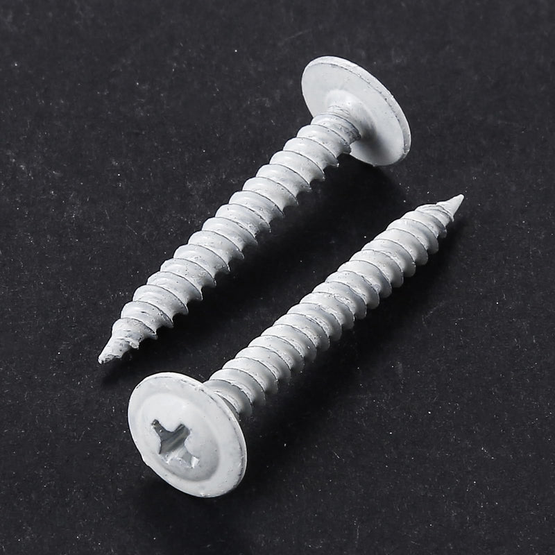 [Australia - AusPower] - Wensilon(95 pcs)#8 White Truss Head Wood Screws Quick Metal Self Tapping Zinc Oxide with Drywall Plastic Anchors Assortment Kit White Phillips Truss Head Wood Screws 