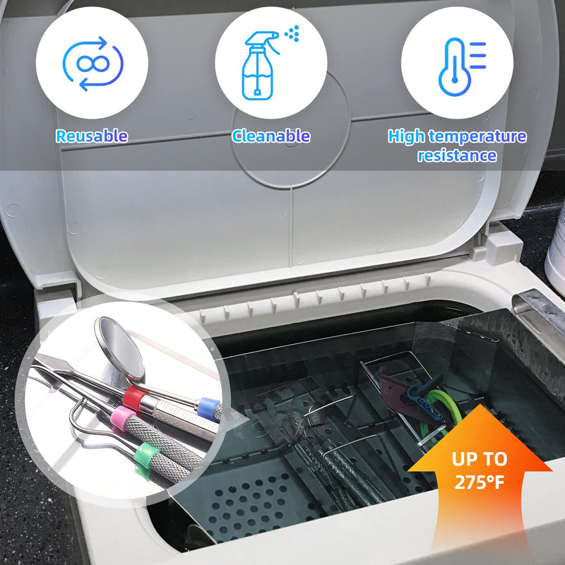 [Australia - AusPower] - Annhua 140 Pcs Dental Code Rings Instrument Silicone Color Code Rings with Separated Box, Dental Instrument Labels Rings Multiple 8 Colours for Different Dental Tools Instrument 140pcs 
