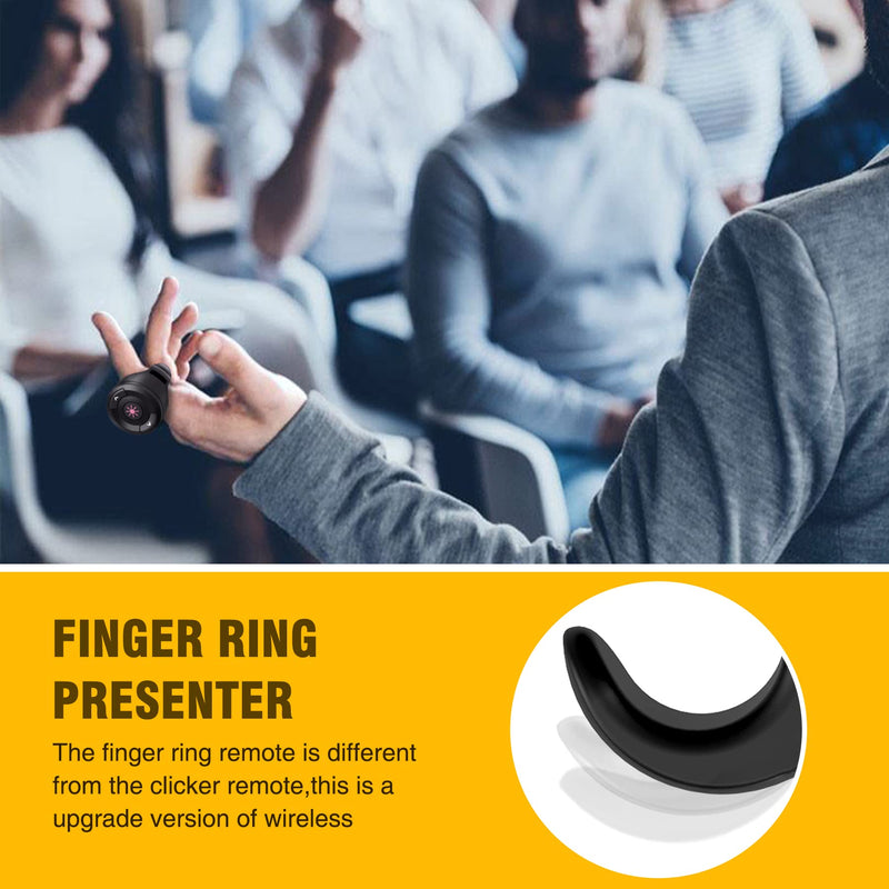 [Australia - AusPower] - Presentation Clicker USB Rechargeable Powerpoint Clicker, Finger Ring RF 2.4GHz Wireless Presenter Remote Clicker for Powerpoint Presentations for Mac Laptop PC 