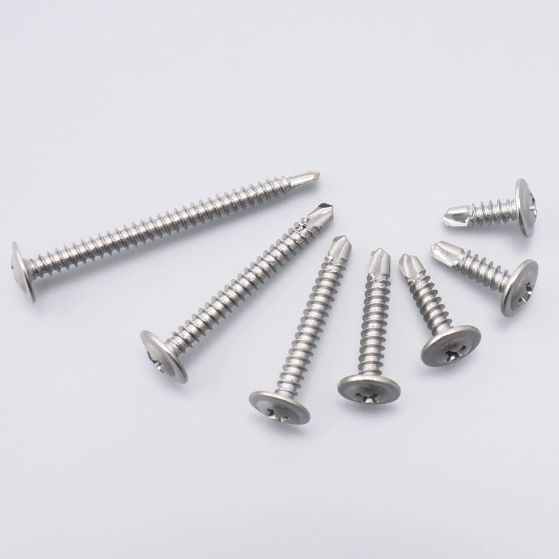 [Australia - AusPower] - #8 Modified Truss Head Sheet Metal Screws Assortment Kit, High Strength 410 Stainless Steel Self Tapping Screws for Metal Plastic & Wood, 145 pcs 1/2" to 2" Self Drilling Screws Self-drilling - Truss 