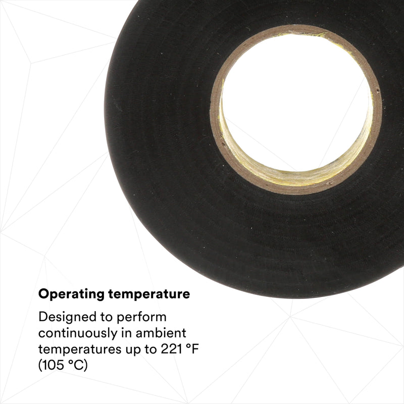 3M Scotch Super 33+ Electrical Tape - 3/4 in x 52 ft, Premium Grade All-Weather Vinyl, Resistant to Abrasion, Moisture, Corrosion, Alkalies - Black, 1 Roll 3/4" X 52'
