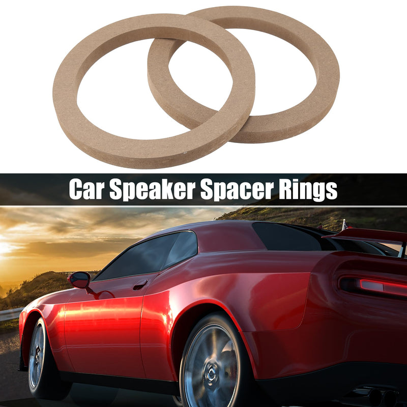 [Australia - AusPower] - X AUTOHAUX 4 Pcs 6.5" Universal Wooden Car Speaker Subwoofer Mounting Spacer Rings Adapter Bracket Holder Plate 