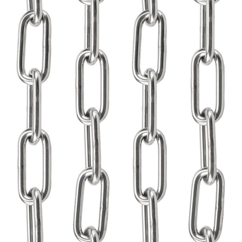 [Australia - AusPower] - 20 Feet x 5/32 Inch Stainless Steel Chain Link, Heavy Duty Chain Links, Rust Proof Coil Chain Metal Utility Chain for Clothesline, Hanging Swing, Chain Hardware, 500 lbs Work Load 
