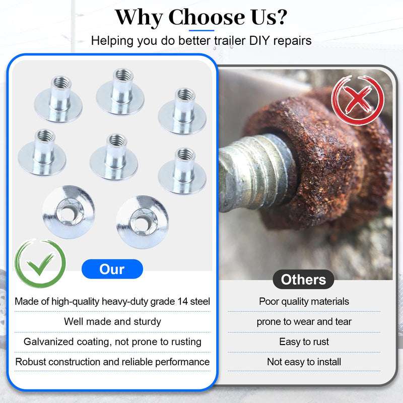 [Australia - AusPower] - Domed Head Nut Torx Barrel 5/16" Thread Cargo Trailer Door Latch - Cargo Trailer Door Hardware (24 Pack) 24 pack 