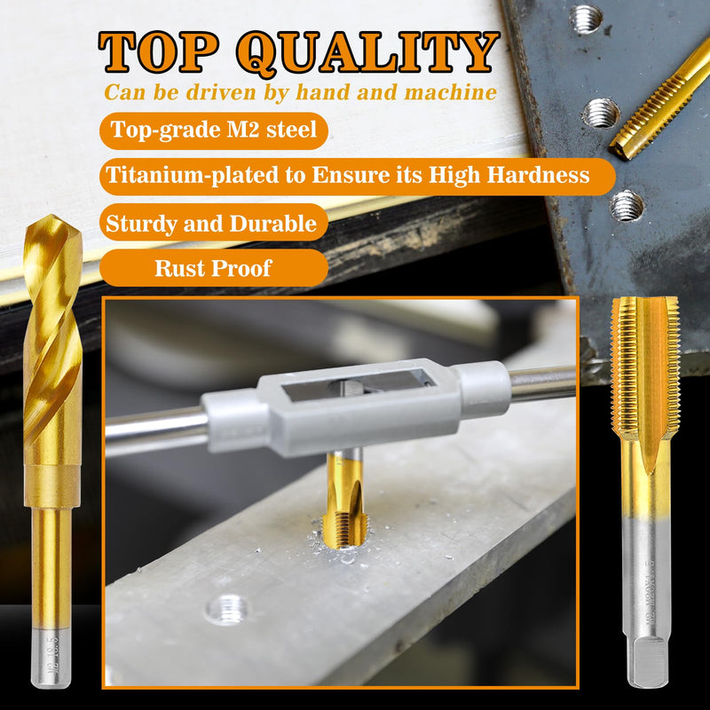 M20x2.5 Tap and 17.5mm Drill Bit Kit, M2 HSS Metric Drill and Tap Set, Combination of Drill and Tap Kit for Metal M20 x 2.5 Tap - 17.5mm Drill Tap and Drill Bit Kit