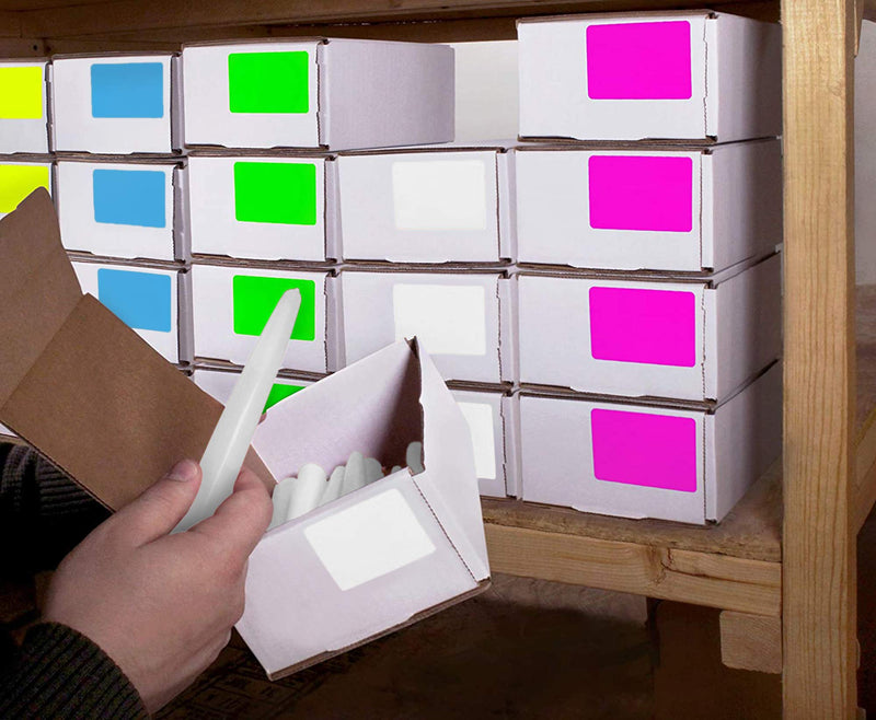 ChromaLabel 2 x 3 inch Permanent Color Code Rectangle Labels, 250 Stickers per Roll, Fluorescent Pink