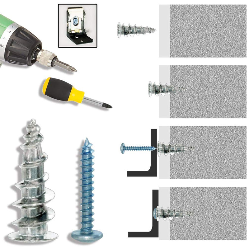 [Australia - AusPower] - Self-Drilling Hollow Metal Stud Wall Anchors with Screw Kit for Drywall Heavy Duty, -25 Heavy Duty Wall Anchor, 25 Tapping Mount Screws, 6 D Ring Picture Hangers Rounded Tail 25 Pack 