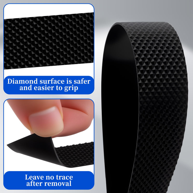 Notoke Anti Slip Grip Tape Heavy Duty - 0.8" x 16Ft Black Rubber Grip Tape - Waterproof & Non-Abrasive Safety Tape Cushion Pad for Indoor & Outdoor Use - Making Handles or Contact Surfaces Safer