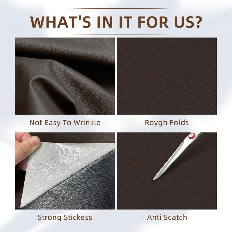 CHEIGHY Leather Repair Kit for Couches Self Adhesive Leather Repair Patch for Furniture Vinyl Repair Kit for Car Seats Sofa Office Chair Belt Jackets