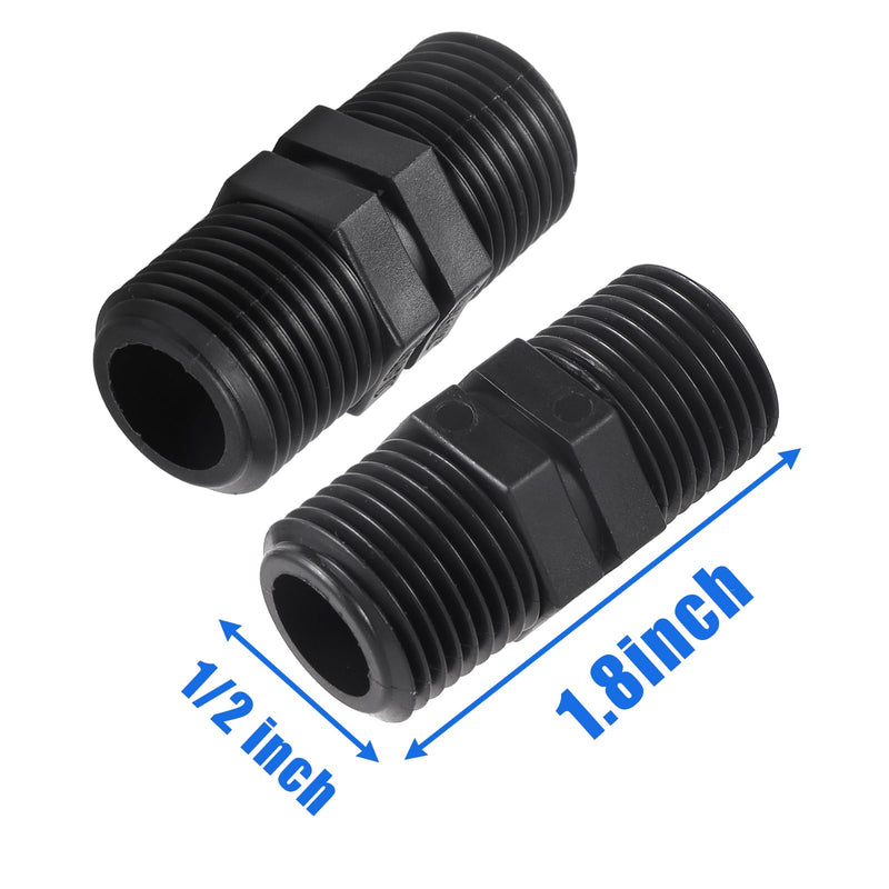 [Australia - AusPower] - 10 Pcs Head Pipe Riser 1/2 Inch MPT Double Male Pipe Thread Head Pipe Riser for Garden Lawn Irrigation System (1/2 male to 1/2 male straight coupling) 1/2 male to 1/2 male straight coupling 