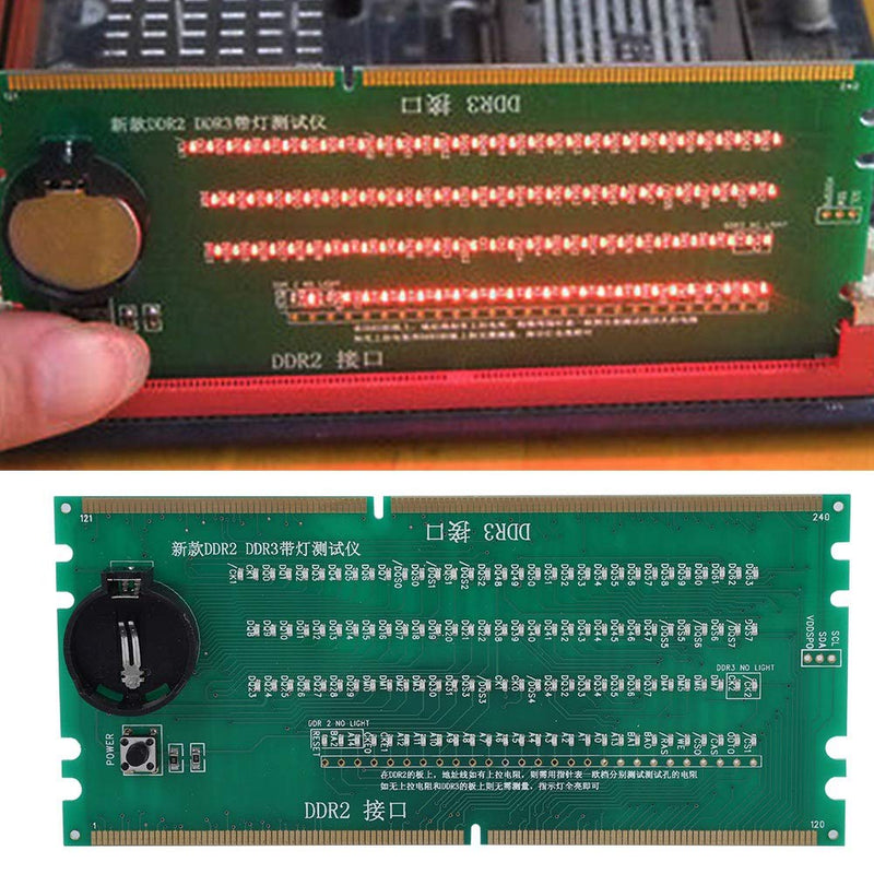 [Australia - AusPower] - 2 in 1 Desktop Motherboard Tester, DDR2/DDR3 Portable Test Card with Light Tester, High Hardness Tester Board Multifunctional Durability for Desktop Computer 