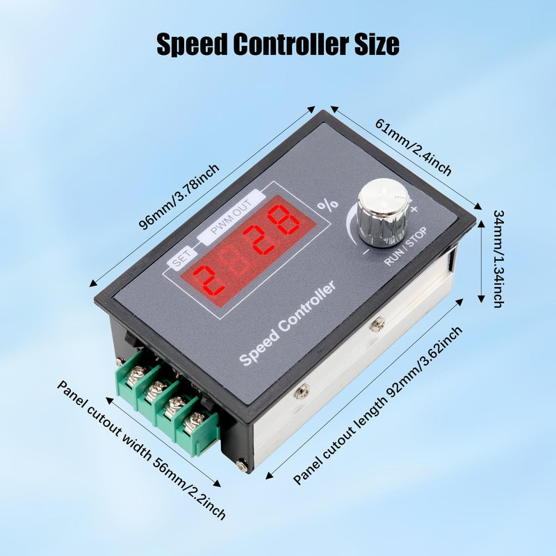[Australia - AusPower] - PWM Motor Speed Controller Binghe DC 6-60V Motor Speed Controller, Rotary Knob, 1-100 kHz Adjustable Frequency, Motor Speed Controller with LED Numeric, 0-100% Speed Control, Soft Start/Stop, for DC 