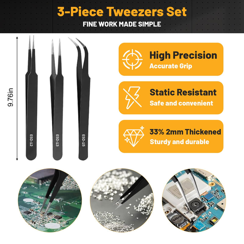 63 Pcs 3D Printer Tools, 3D Printing Tool Kit Including Deburring Tool, Nozzle Cleaning Tools, Metal Files, Brushes, Hand Drill, Wire Cutter, Tweezers for 3D Print Removing, Cleaning