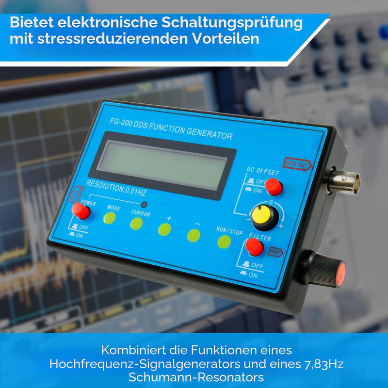 FG-200 DDS Function Generator 1-500kHz Frequency Generator USB Charging Schumann Wave Generator Function Signal Generator Multifunctional Output Waveform (Sine Wave, Rectangular Wave, Triangle Wave)