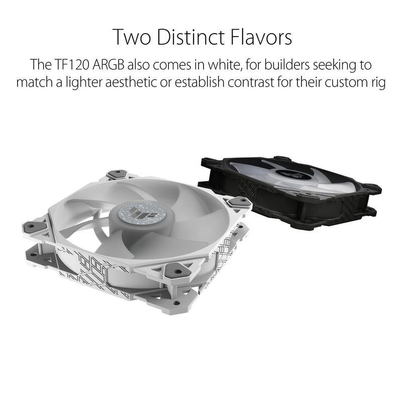 [Australia - AusPower] - TUF Gaming TF120 ARGB Case Fan - Single Pack (1 Piece, Aura Sync, Quiet Addressable ARGB Fan, PWM Control) black TUF 