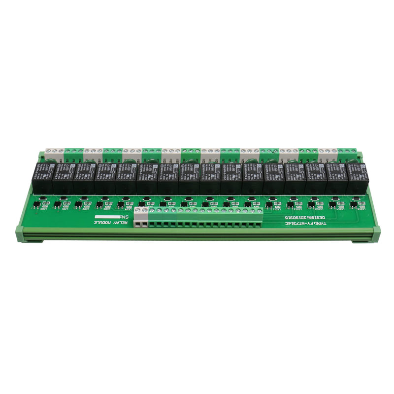 [Australia - AusPower] - 16 Channel Interface Relay Module 12VACDC 24VACDC DIN Rail Panel Mount Automation PLC Board (16Channel ACDC24V) 16Channel ACDC24V 