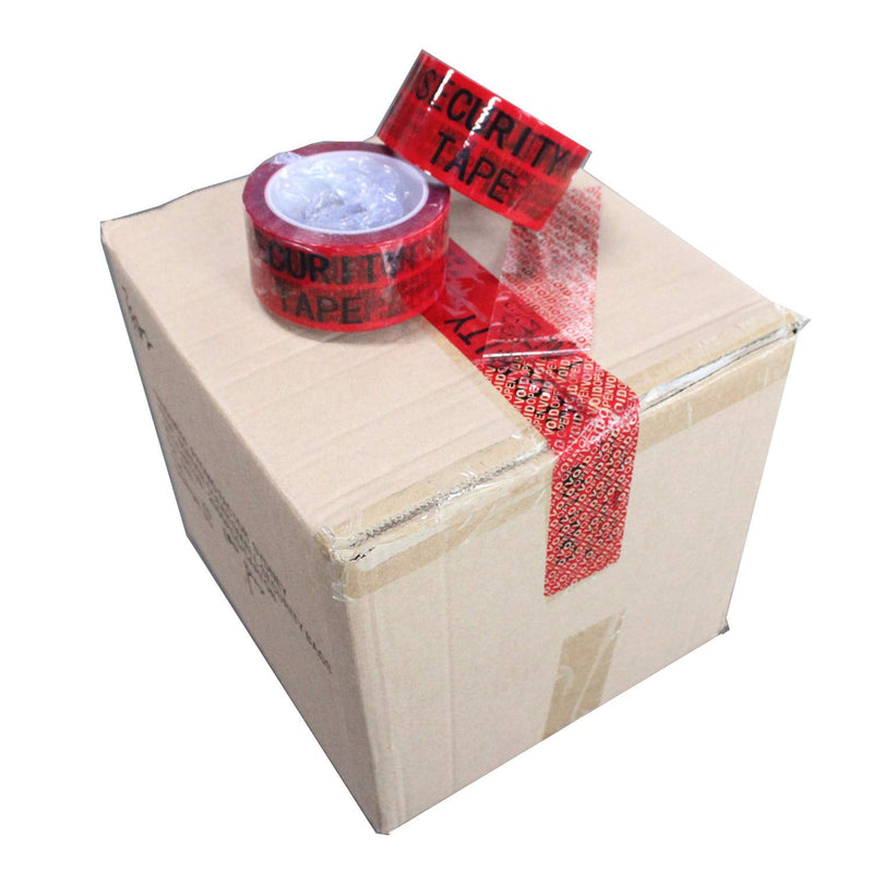 1 Roll 100% Total Transfer Tamper Evident Security Packing Tape (2 Inches x 55 Yards x 2 Mil, Ultra-Thick “Void” Film, Red)