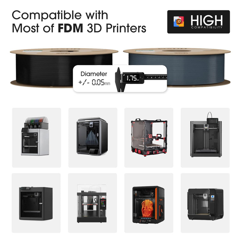 [Australia - AusPower] - eSUN PLA Basic Filament 1.75mm, 3D Printer Filament High Speed PLA for Fast Printing, 1KG per Spool, 2 Spools High Speed 3D Printing Filament, Grey + Black Hb-grey + Black 2KG 