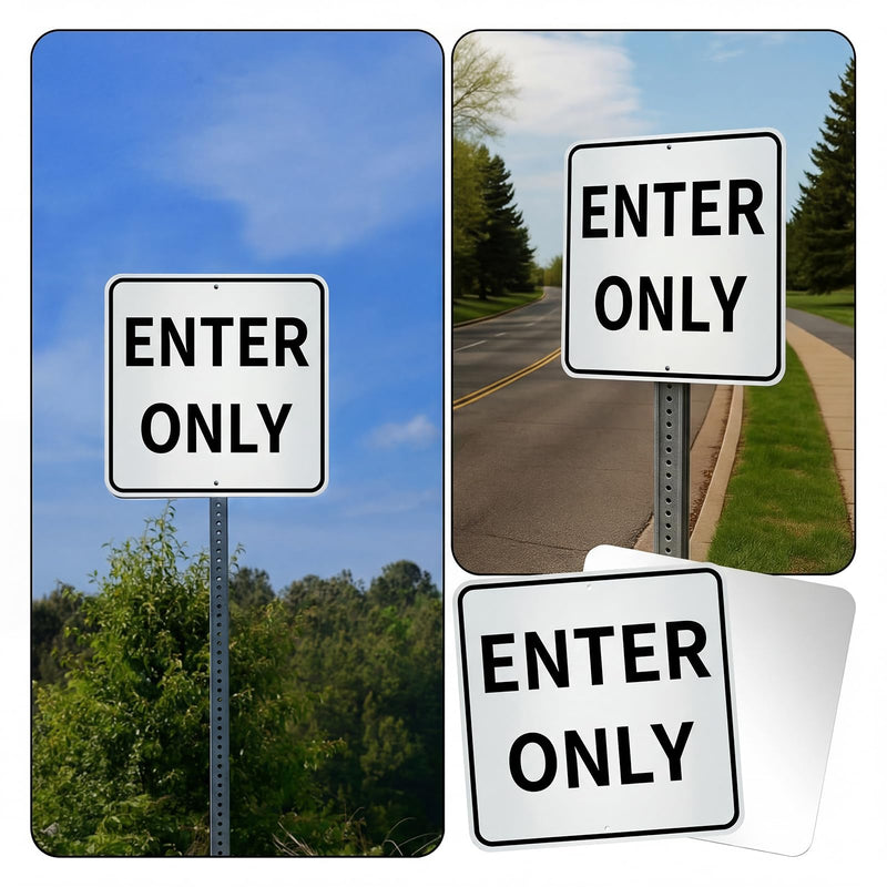 Colingmill Enter Only Metal Sign, 18 x 18 Inch Heavy-Duty Aluminum Traffic Sign, Rust-Free, UV Printed, Weather Resistant Safety for Parking Lot, Garage, Road, Driveway, Business