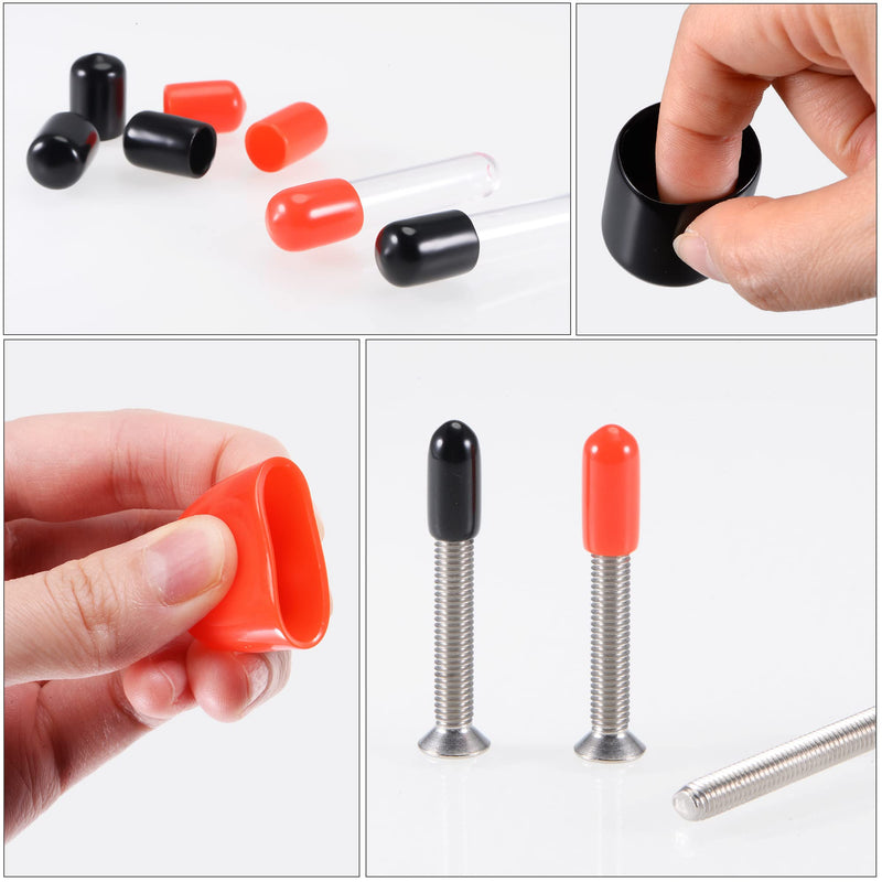 [Australia - AusPower] - uxcell 25pcs Round Rubber End Caps 1/4" 3/8" 1/2" 3/4" 7/8" Black Vinyl Cover Screw Thread Protectors Assortment Kit 1/4" 3/8" 1/2" 3/4" 7/8" 25 