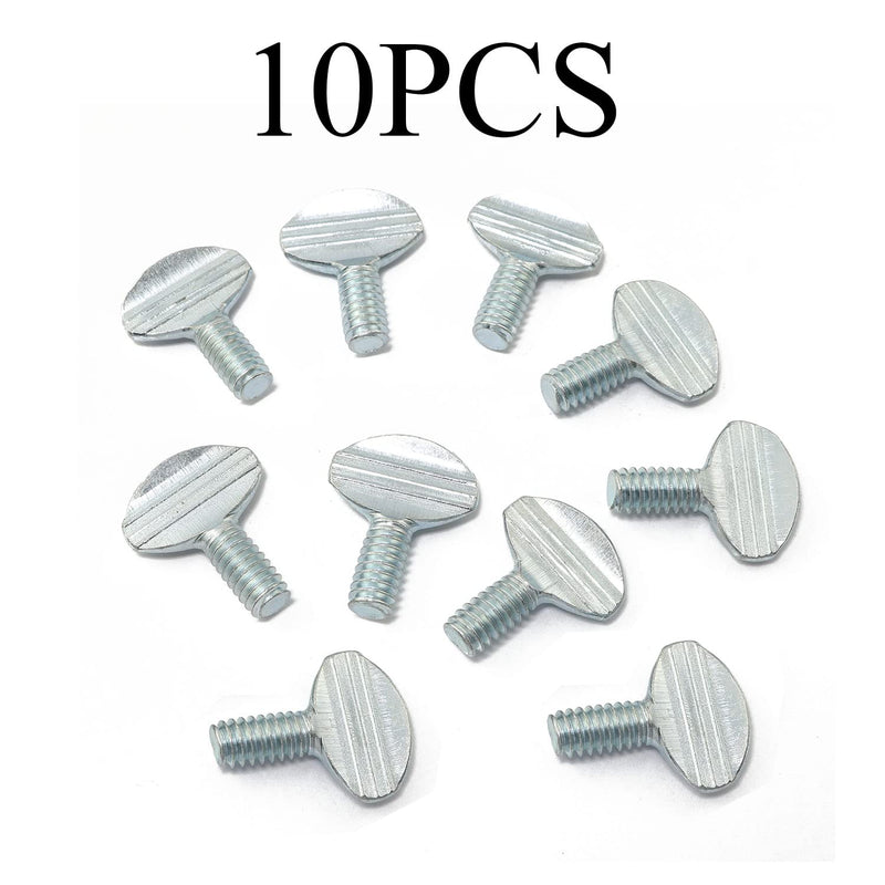 [Australia - AusPower] - 10pcs Carbon Steel Thumb Screw 1/4"-20 x 1/2" Galvanized Racket Screw, Silver 