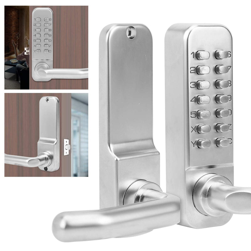 [Australia - AusPower] - Smart Mechanical Door Lock, Digital Password Entry Non Power Anti Theft Home Access, Keypad Keyless Entry Contemporary Residential Electronic Lever Lock 