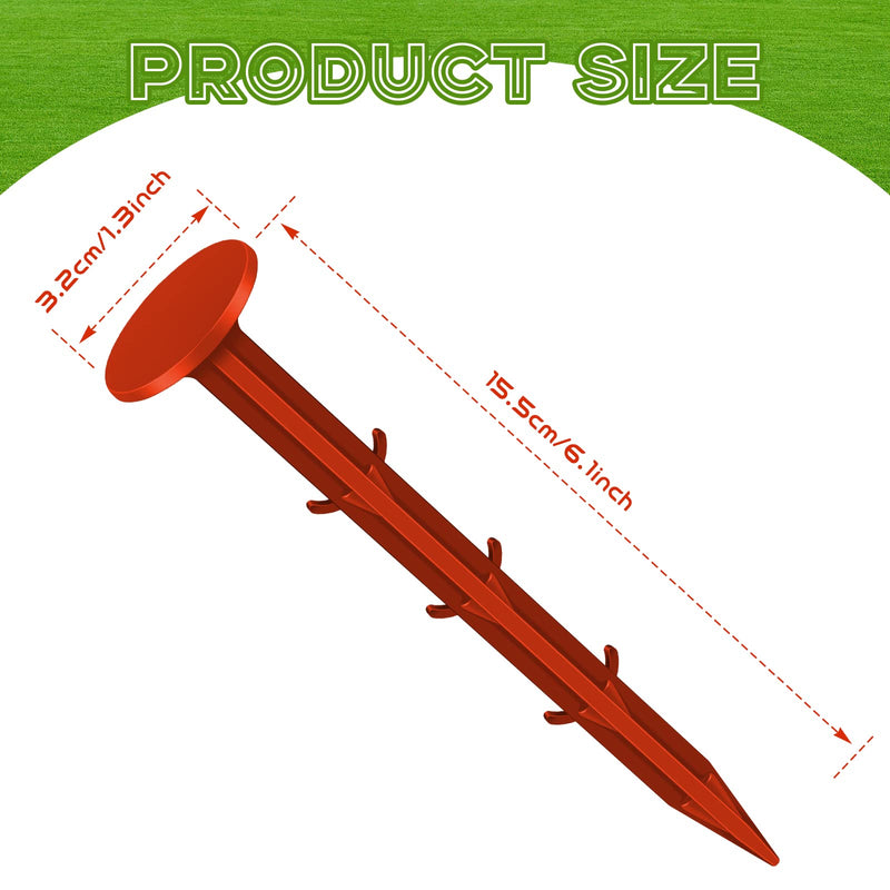 16 Pcs Garden Stakes Survey Markers Low Profile Survey Stakes Plastic Property Line Markers Anchors Spikes 6.3 Inch for Paver Landscape Fabric Lawn Edging Tarps Weed Barriers (Orange) 16 Orange