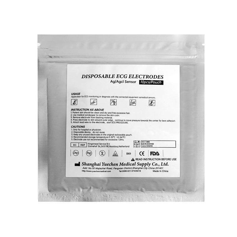 [Australia - AusPower] - Wellue Wireless Electrode Pads Pack of 10, Designed for Wellue ER1-LW 24 Hours Long-Term ECG Device, 3.5 mm 