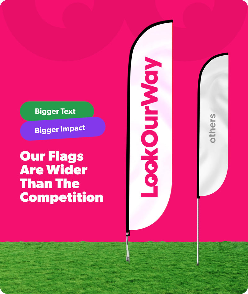 LookOurWay Feather Flag Banner - 12 Feet Tall Advertising Flags for Outside Business and Events Promotion - Swooper Flag Only - Parking (10M1200081)