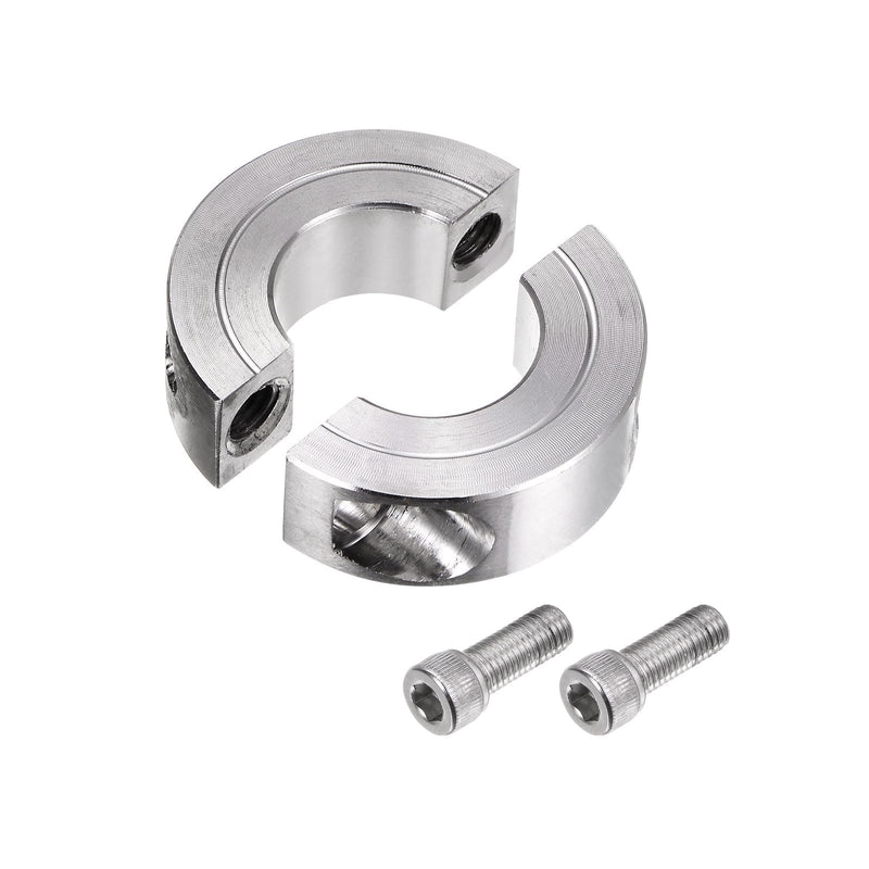 [Australia - AusPower] - uxcell 2pcs Double Split Clamp-On Shaft Collar for 1" Shaft, Two-Piece Clamping Collar, 1-3/4" OD, 1/2" Width, 304 Stainless Steel Axle Collar Clamp, Set Screw Style 