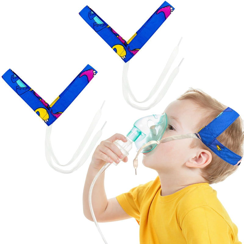 [Australia - AusPower] - 2PCS No-Slip Nebulizer Mask Head Strap for Cool Mist Inhaler Secure Mask Strap Mask Holder for Cool Mist Inhaler Compressor System Comfortable Adjustable Head Straps for Children (Blue) Blue 