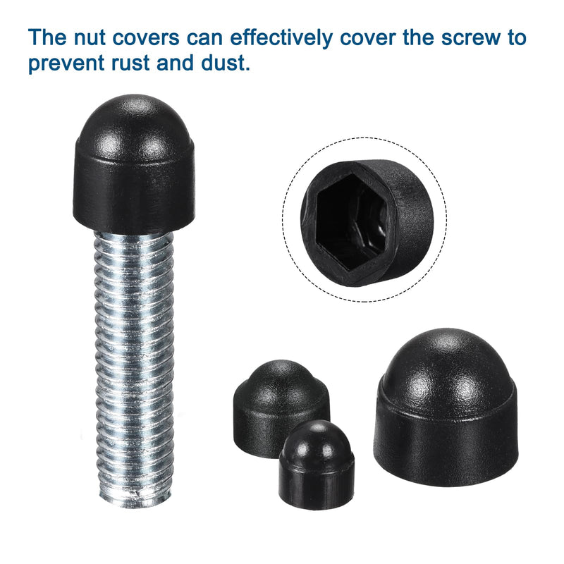 [Australia - AusPower] - uxcell 50pcs Hex Nut Cover, M12 Grey Plastic Dome Nut Protection Cap Hex Bolt Nut Covers for Hexagon Screws, Bolts 50 