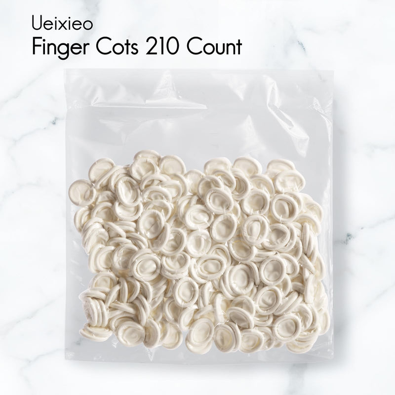 [Australia - AusPower] - White Latex Finger Cots Finger Protectors, Disposable Medium-sized Finger Gloves, Fingertip and Finger Sleeve Protector,Latex Thumb Protector for Finger Tips (Approx.210 PCS) 