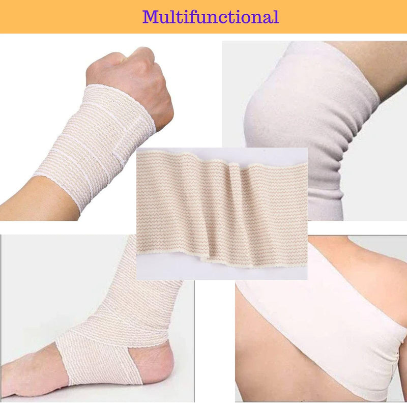 [Australia - AusPower] - Premium Elastic Bandage Wrap 6 inch Reusable 4 Pack Versatile Compression Wraps for Ankles, Wrists Knee, Tummy and Body Durable and Comfortable Compression Bandage Latex-Free (4 Pack) 