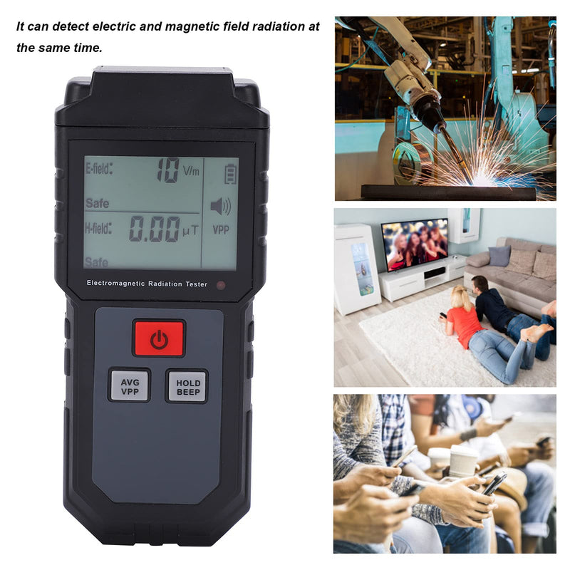 [Australia - AusPower] - ET825 EMF Meter Rechargeable Digital Electromagnetic Field Radiation Detector LCD Radiation Tester for Home EMF Inspections 