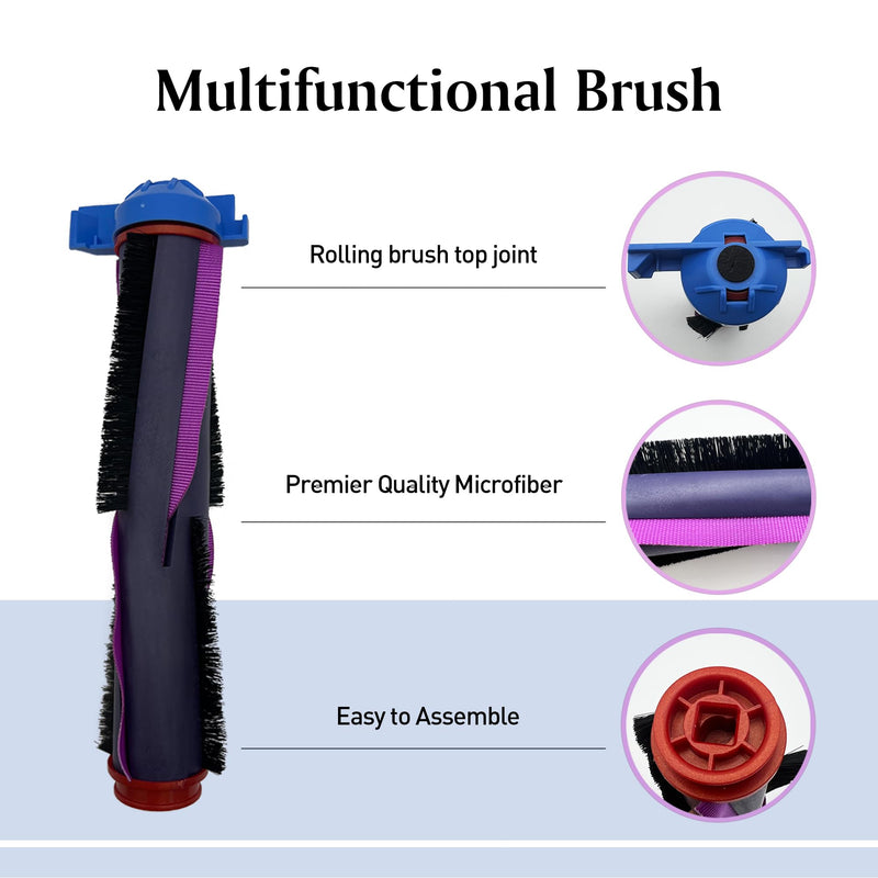 [Australia - AusPower] - 15 Pcs Replacement Part for Shark RV2920XE Robot Vacuum Cleaner.1 Brushroll, 2 filter cotton, 2 Black filter, 2 Orange filter, 1 filter Mesh, 2 Mop Pads, 4 Side Brushes, 1 Cleaning Brush. 15 Pcs 