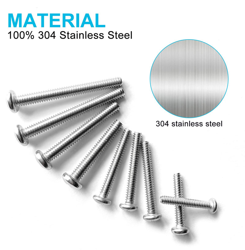 Trivd Frol 750PCS #2-56#4-40#6-32#8-32 Phillips Pan Head Screws Bolt Nut Flat Washers 304 Stainless Steel Machine Screws Nuts Washers Assortment Kit (#2-56#4-40#6-32#8-32)