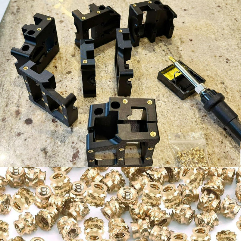 [Australia - AusPower] - Heat Set Insert Tools Kit Brass Nuts 3D Printing 60W Digital Soldering Iron and 380pcs Kit Threaded Inserts with Insert Tips M2 M2.5 M3 M4 M5 M6(1/4) M8 for Inserts 3D Printing and Plastic Iron+380pcs 