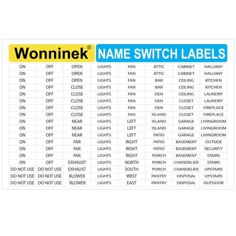 Light Switch Labels 600PCS, Transparent Switch Identifier Stickers, Waterproof Switch Stickers for Home Office Kitchen Bathroom Identification & Organization