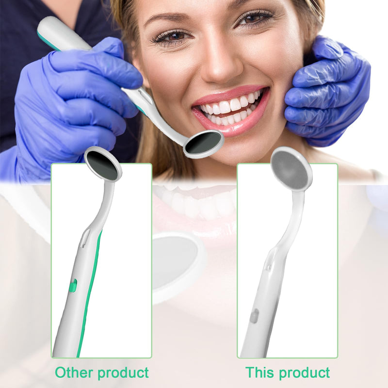 [Australia - AusPower] - 2 Pieces Dental Mirror with Light Anti Fog,Dentist Oral Care Tool,5.90 inches (15cm) Blue & Green Pack of 2 