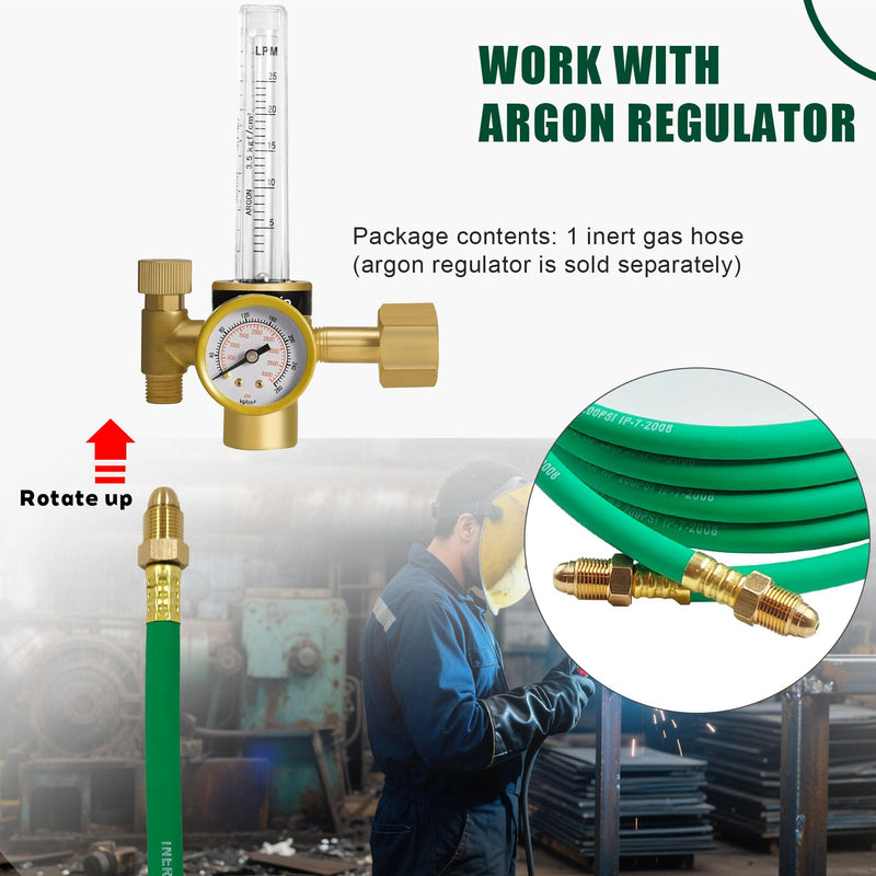 [Australia - AusPower] - 5FT Argon Gas Hose, Inert Gas Welding Hoses for MIG/TIG Welding Regulator (5FT, 6,56FT, 10FT Argon Hose), Argon CO2 Gas Regulator Adapter Hose for MIG/TIG Welder Flowmeter 1/4", 5/8" UNF-18RH 5FT Argon Hose 