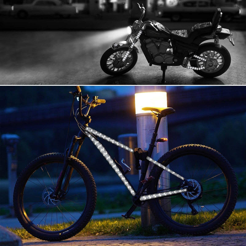 Zonon 7 Sheets 8.86'' x 11.42'' Adhesive Reflective Stickers Flexible Waterproof Warning Reflective Tape Night Lighting Safe Stickers for Car Truck Trailer Motorcycle Bicycle Mailbox Silver