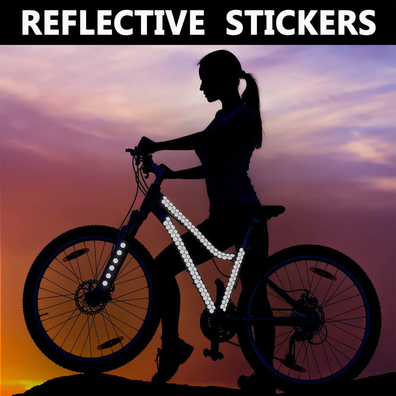 71pcs High Visibility Warning Reflective Stickers Hexagon Honeycomb Kit Decals Black Reflector Highly Night Safety Sign Visibility Universal Self - Adhesive D 52
