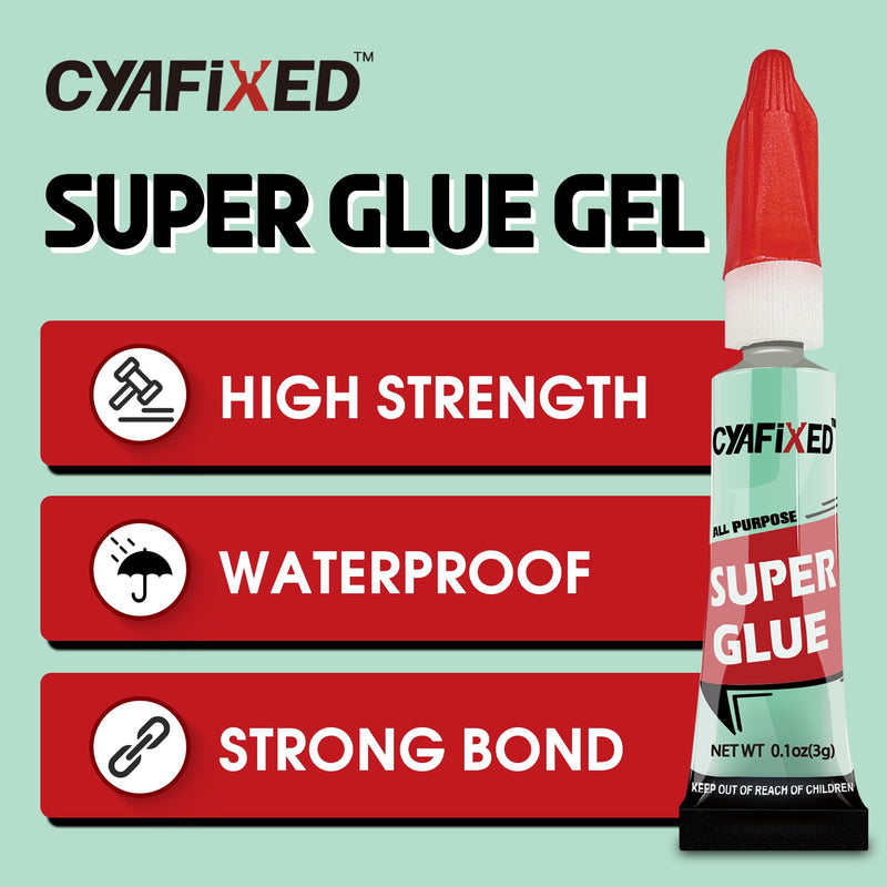 [Australia - AusPower] - Super Glue Gel, All-Purpose Superglue, Cyanoacrylate Instant Adhesive for Plastic, Wood, Metal, Repair - Four 3 Gram Tubes, Clear 4 Pcs 
