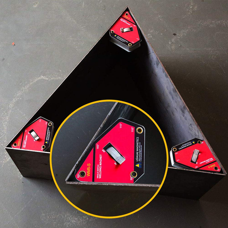 [Australia - AusPower] - LISHUAI Strong Single Switch Welding Magnet Holder,Neodymium Magnetic Welding Clamp,Magnet Square 45 90 Degree (Multi-Angle) 