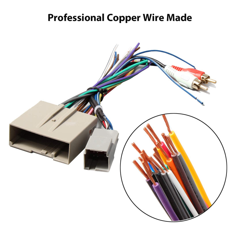 [Australia - AusPower] - RED WOLF Radio Wiring w/Antenna Adapter RCA Input Replacement for Ford 2006-2012, Lincoln 2006-2010, Mercury 2006-2009 Aftermarket Stereo Install Wire Cable Harness with RCA Adapter Plug Radio harness w/Antenna 