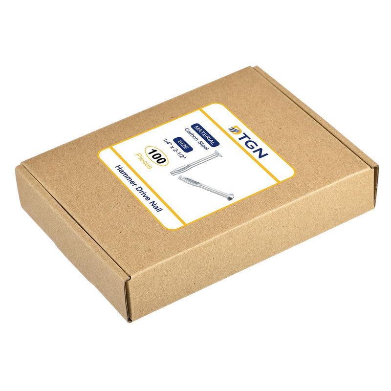 [Australia - AusPower] - 1/4" x 2-1/2"(D x L) Split Drive Concrete Anchors - 100Pack - Good for Concrete Drywall - Carbon Steel Hammer Drive Nail - Silver 100 