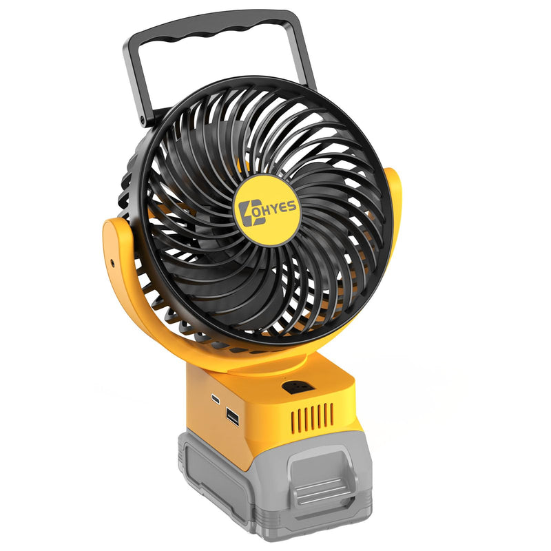 [Australia - AusPower] - Cordless Jobsite Fan Fit For DeWALT 18V 20V Max 60V Flex Battery Brushless Motor With USB A+C Fast Charging For Camping Workshop and Construction Site(Battery not included) 