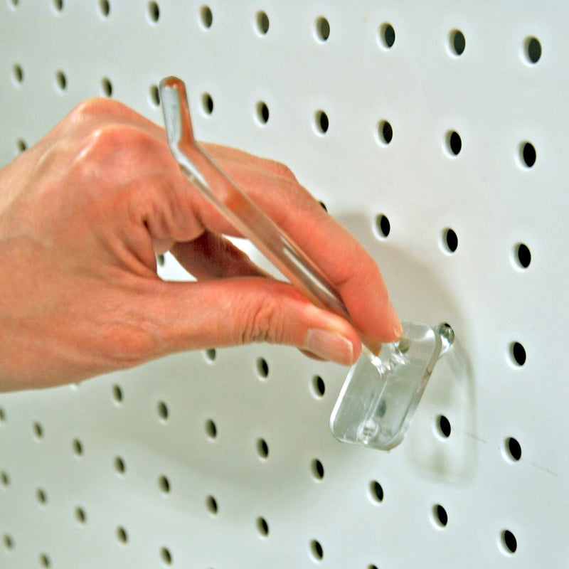 [Australia - AusPower] - Azar Displays 800004-C Pack of 50 Clear Pegboard Hooks (Also Available in Black & White) - 4” Pegboard Hook Set (2” & 6” Pegboard J Hooks Also Available) - Polycarbonate Plastic Hooks for Retail 4 Inch 